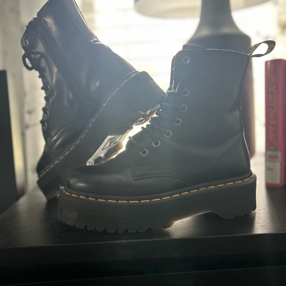 Dr. Martens Black Platform Combat Boots